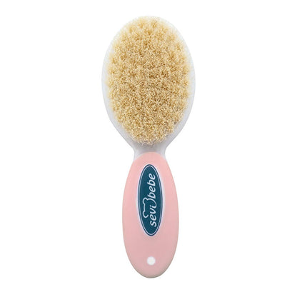 Sevi Bebe Baby Hair Brush and Comb Set - Natural Bristle, Gentle Grooming for Newborns by Beauty Care Bag