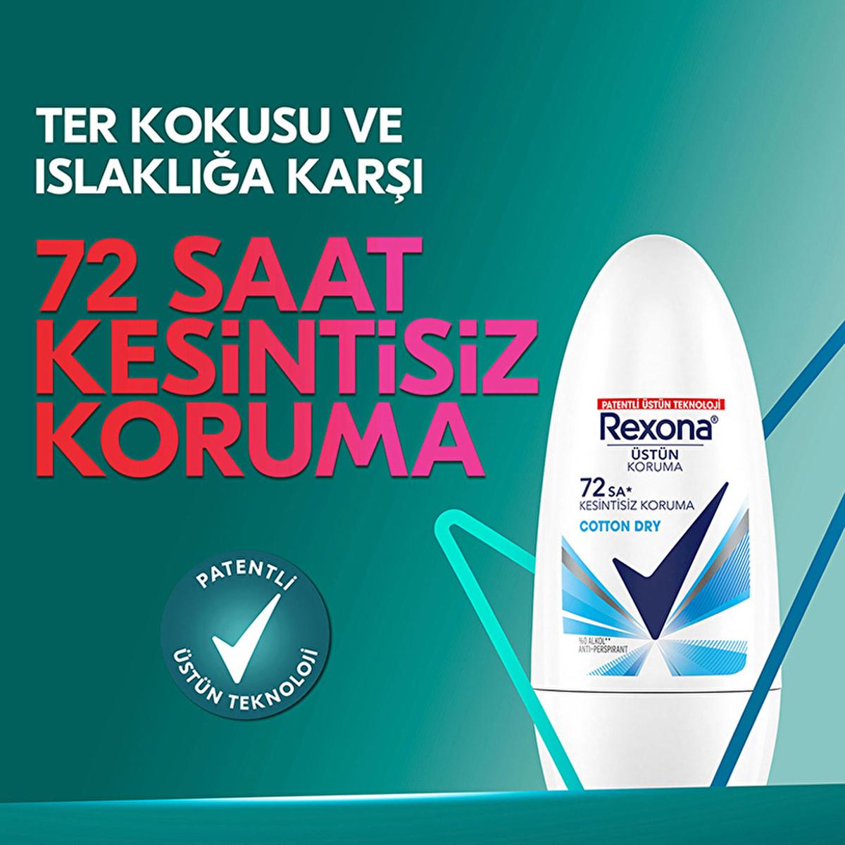 Rexona Cotton Dry Roll-On Deodorant for Women: 72-Hour Protection, Hypoallergenic, and Soft Cotton Extracts - Stay Fresh All Day. by Beauty Care Bag
