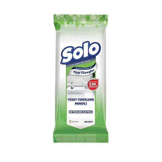 Solo Surface Cleaning Wipes - 40 Count, Disinfecting, Portable & Convenient for Hygiene by Beauty Care Bag