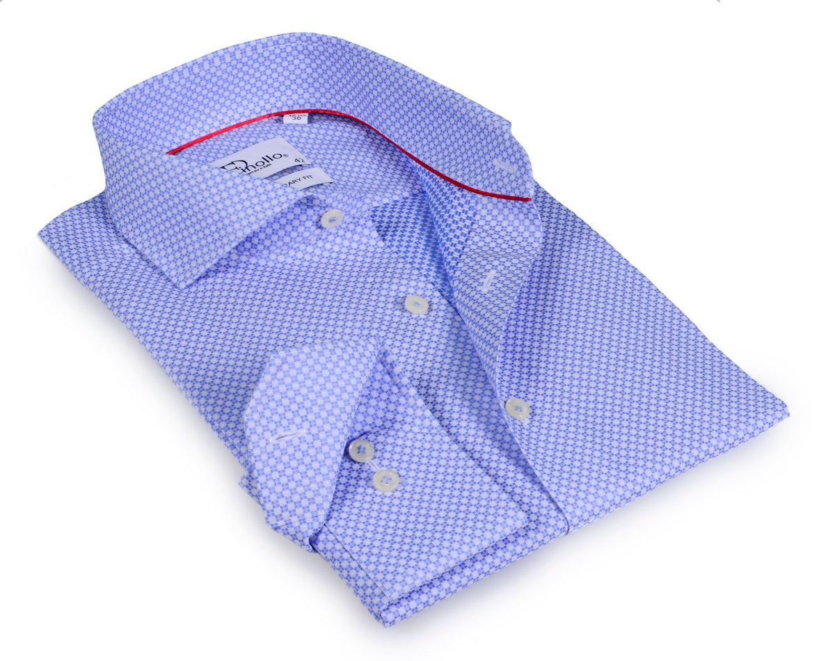 Lt Blue Long Sleeve Shirt with contract trimming // Dual cuffs// contemporary fit- Final SaleShirts & TopsTorqelo.com