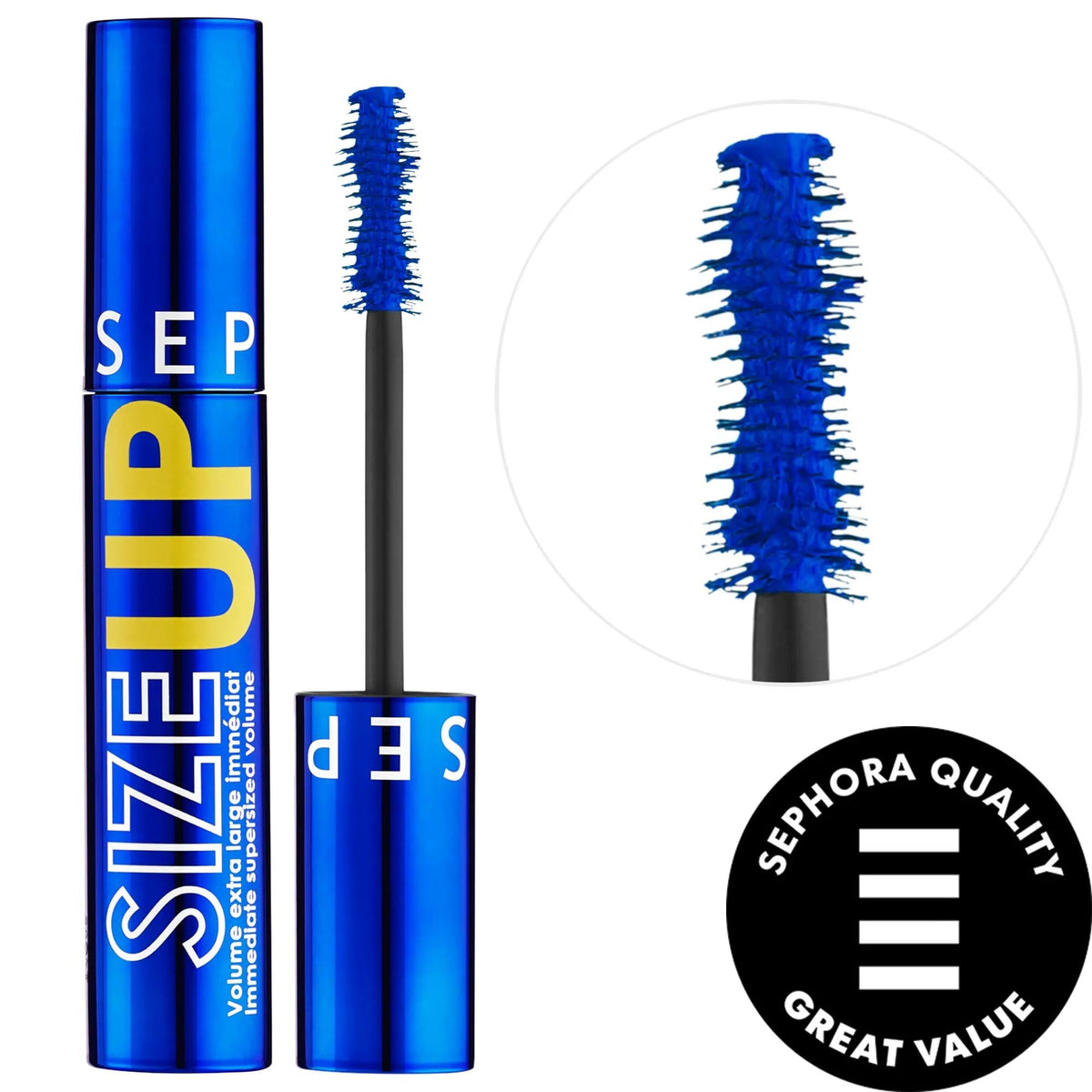 Size Up: Volumizing, Lengthening & Curling Vegan Mascara - Intense Black, Buildable Formula for Dramatic Lash Volume by Beauty Care Bag