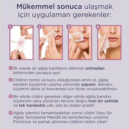 Sesu Sensitive Skin Wax Strips for Facial & Body Hair Removal - Gentle, Sugar-Free, Calendula Infused by Beauty Care Bag