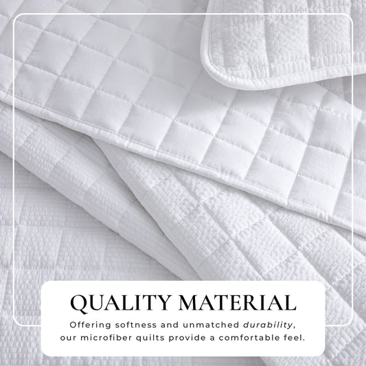 Box-Stitched Seersucker Quilt Set - Seersucker Collection by Great Bay Home