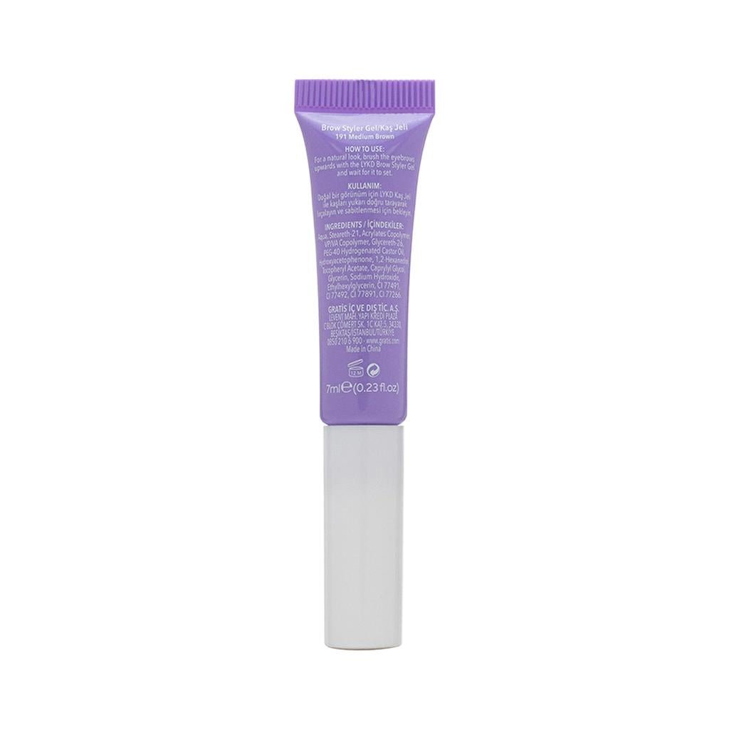 LYKD Eyebrow Gel 191 Medium Brown for Defined BrowsMakeupTorqelo.com