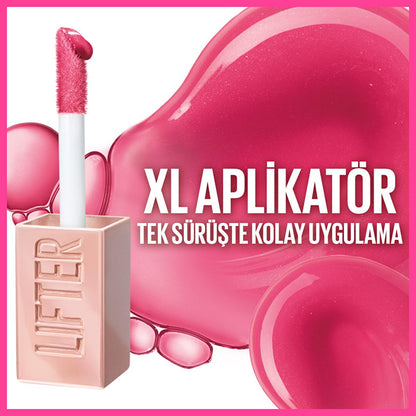Maybelline Lifter Gloss - Moisturizing & Lifting Lip Gloss with Hyaluronic Acid, Non-Sticky Formula by Beauty Care Bag