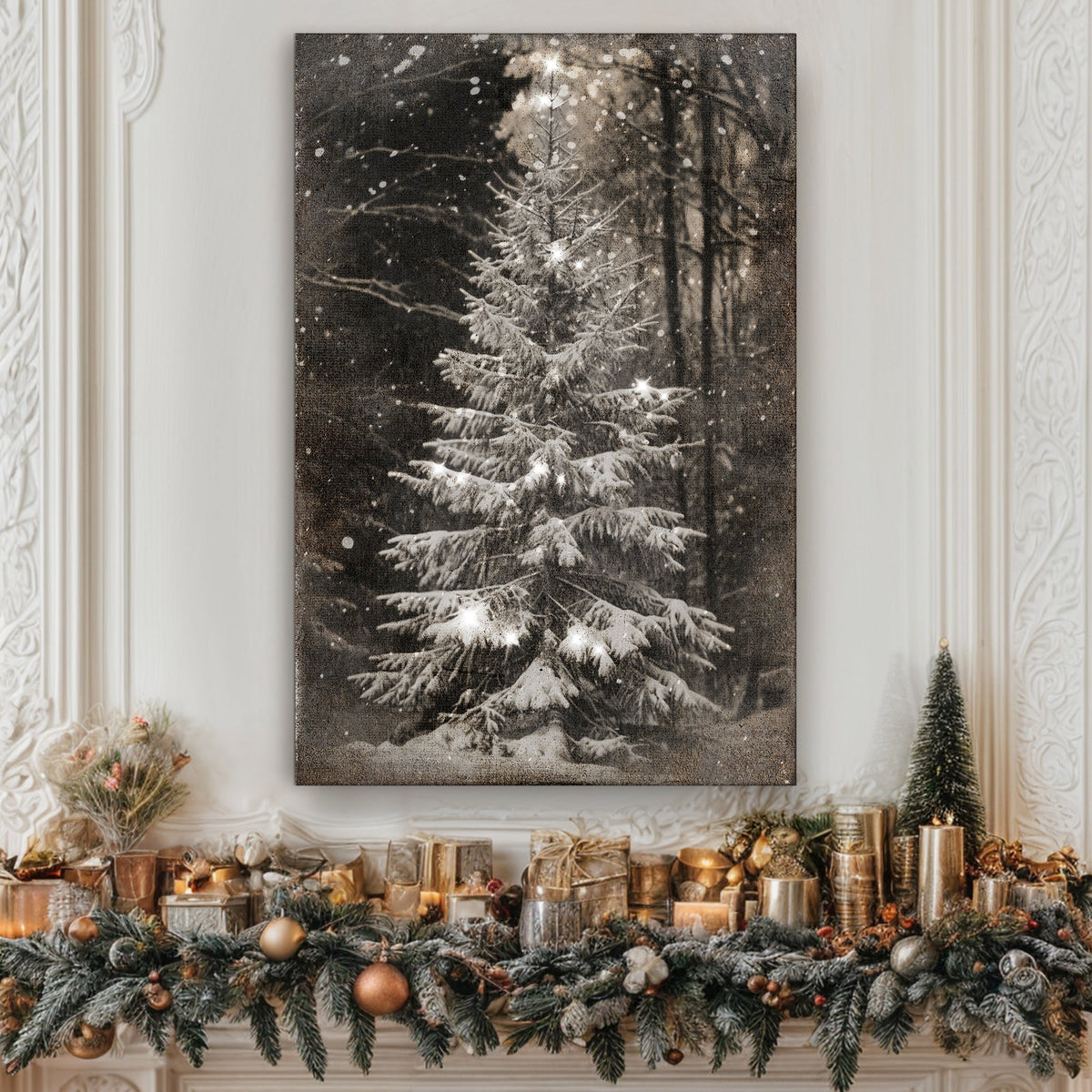 Vintage Christmas Tree Wall Art by Tailored Canvases