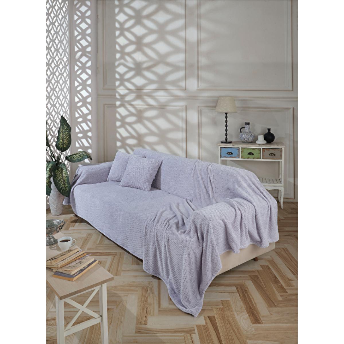 Wondel Grey Throw Blanket - Soft Polycotton Sofa Cover & Bed Blanket, 70.87 x 118.11 inches by Beauty Care Bag
