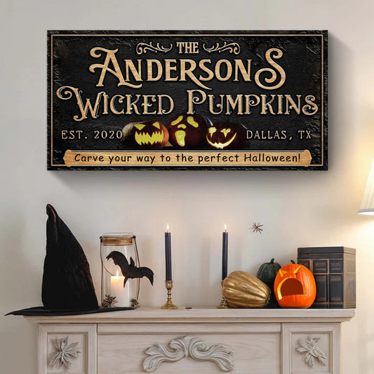 Personalized Wicked Pumpkins Halloween Sign by Tailored Canvases