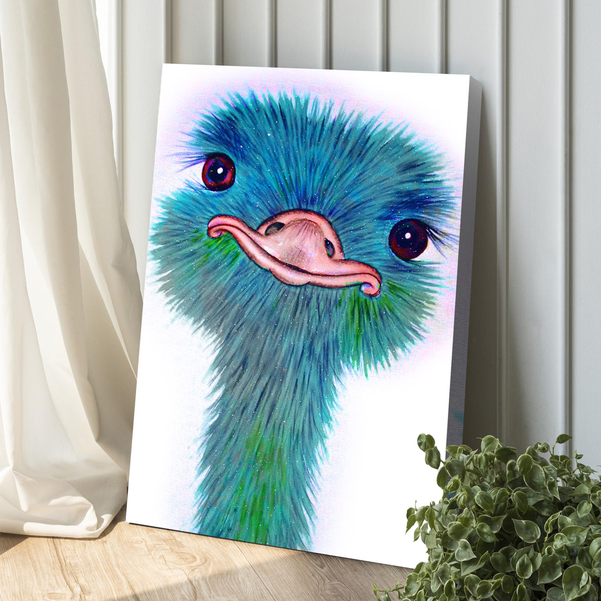 Watercolor Ostrich Canvas Wall Art by Tailored Canvases