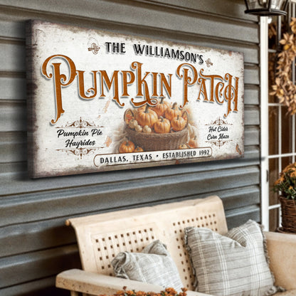 Personalized Pumpkin Patch Sign II by Tailored Canvases