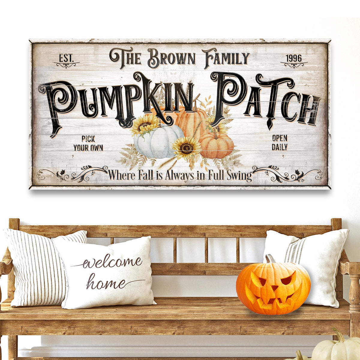Personalized Pumpkin Patch Sign V by Tailored Canvases