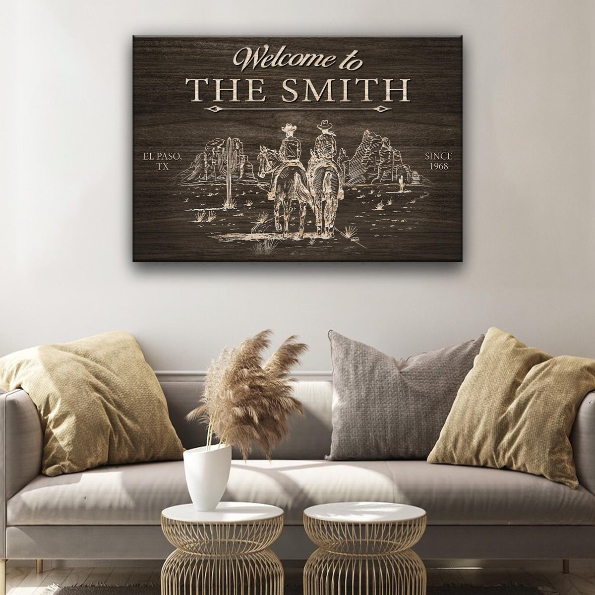 Cowboy Welcome Sign by Tailored Canvases
