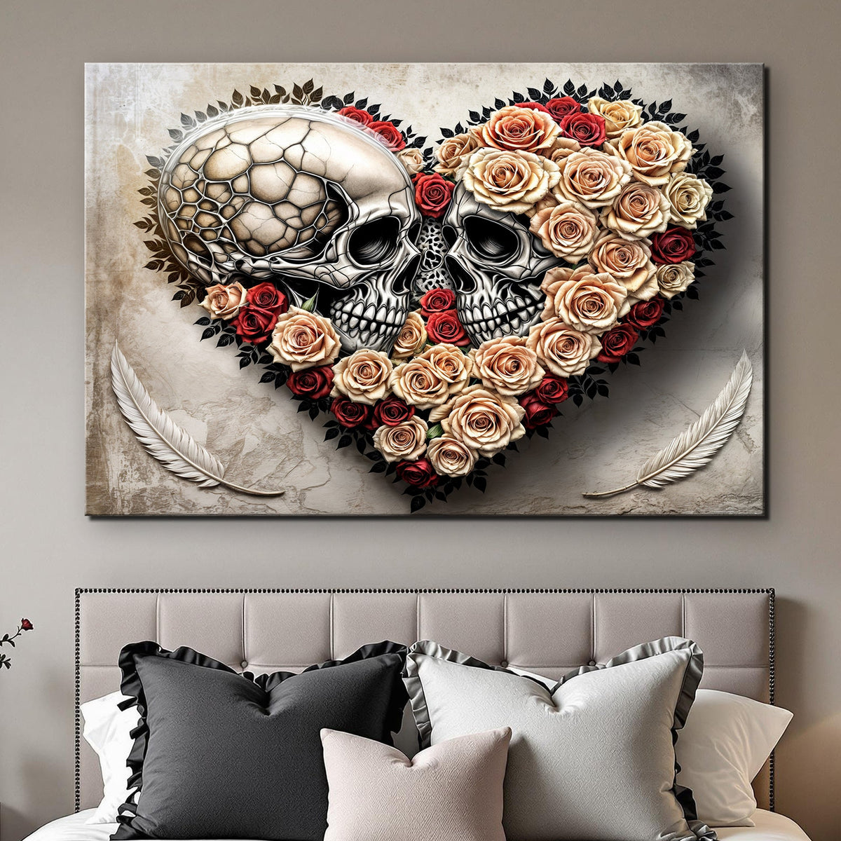 Skull and Flowers Wall Art VII by Tailored Canvases