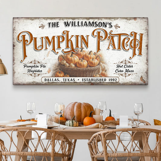 Personalized Pumpkin Patch Sign II by Tailored Canvases