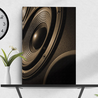 Music Equipment Speakers Sepia Canvas Wall Art by Tailored Canvases