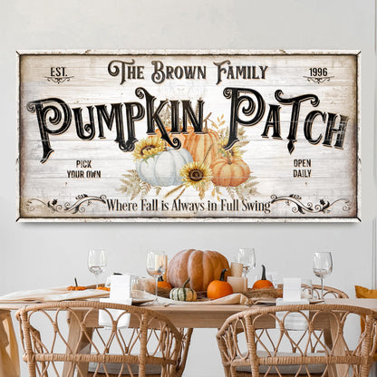 Personalized Pumpkin Patch Sign V by Tailored Canvases