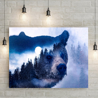 Animals Forest Bear Illustration Canvas Wall Art II by Tailored Canvases