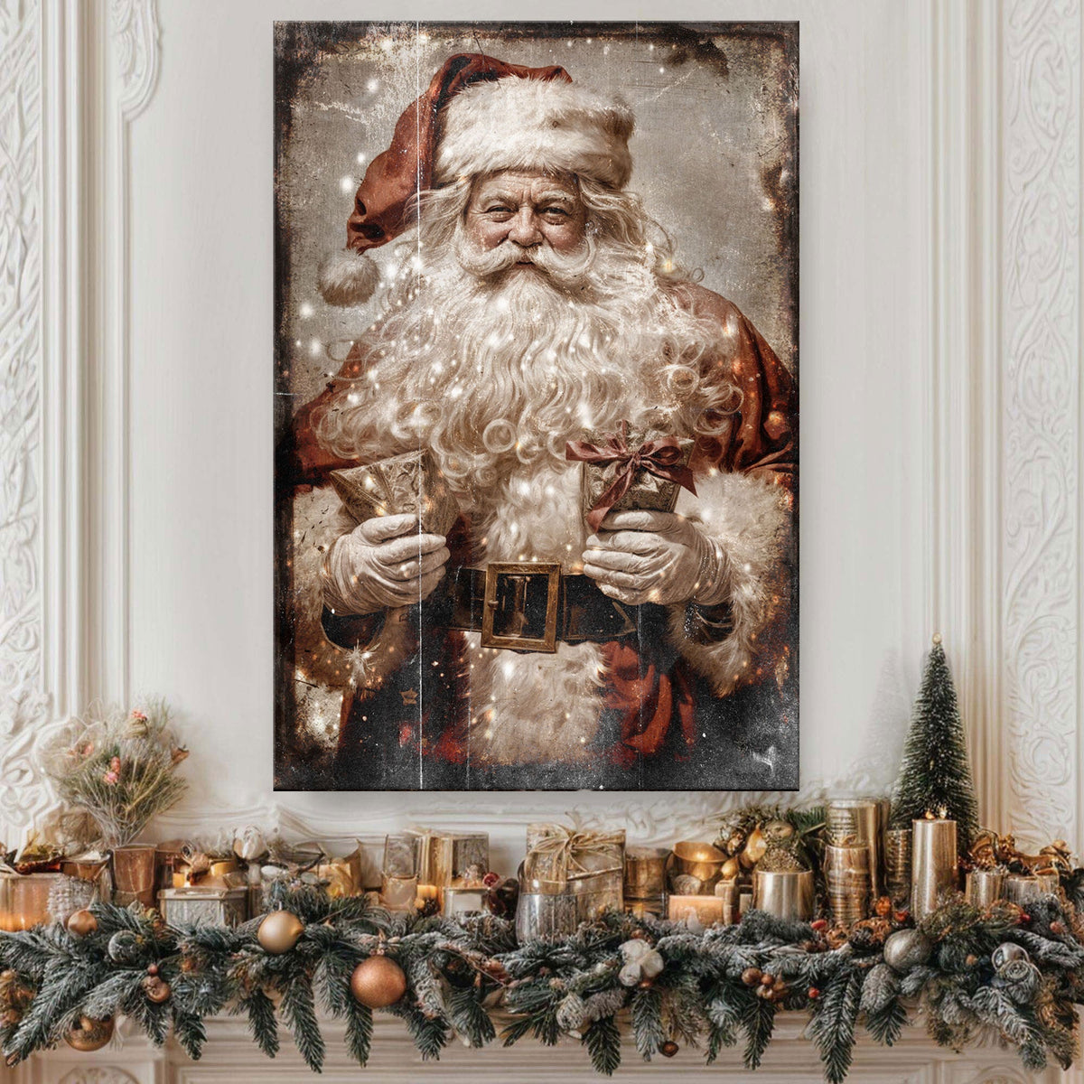 Vintage Christmas Santa Claus Wall Art IV by Tailored Canvases