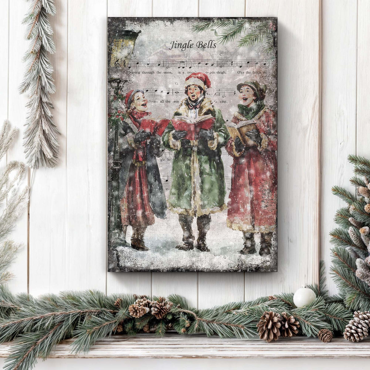 Vintage Christmas Carolers Wall Art II by Tailored Canvases