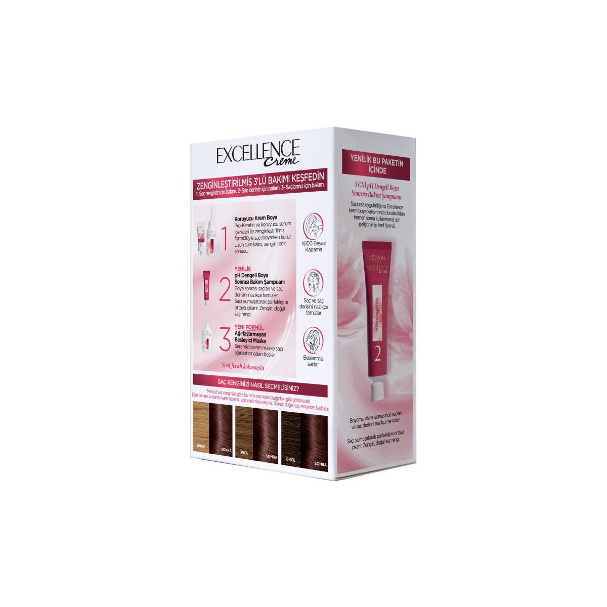 L'Oreal Paris Excellence Creme 4.15 Charming Coffee Hair Dye: 100% Grey Coverage, Long-Lasting Color & Keratin Protection by Beauty Care Bag