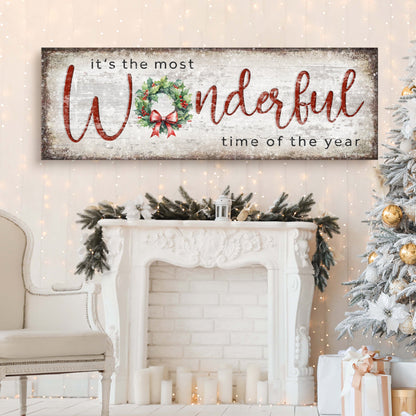 It's the most Wonderful Time of the Year Christmas Sign IV by Tailored Canvases