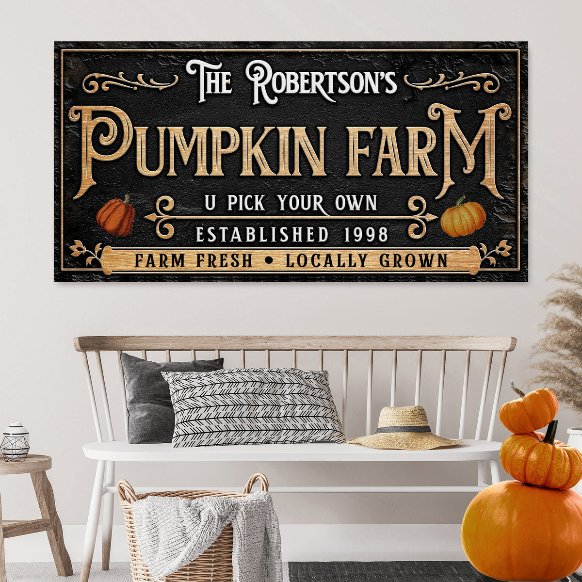 Personalized Pumpkin Farm Halloween Sign by Tailored Canvases