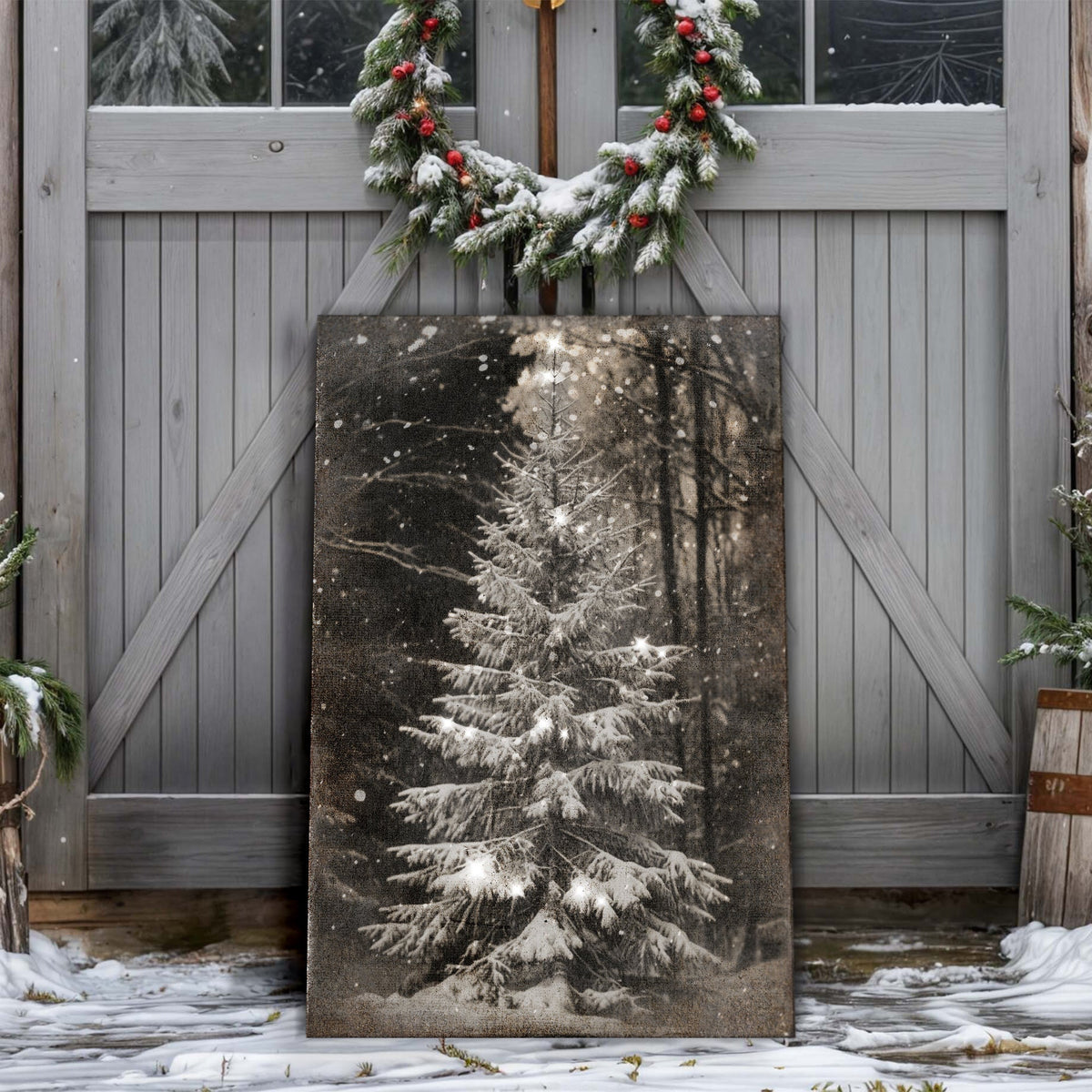 Vintage Christmas Tree Wall Art by Tailored Canvases