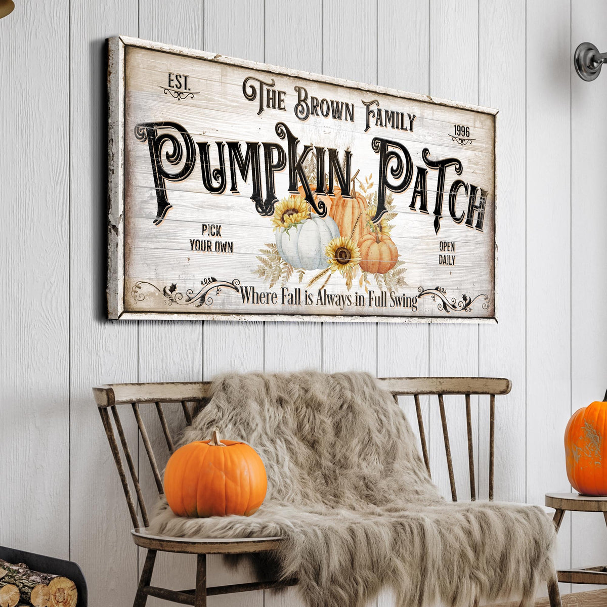 Personalized Pumpkin Patch Sign V by Tailored Canvases