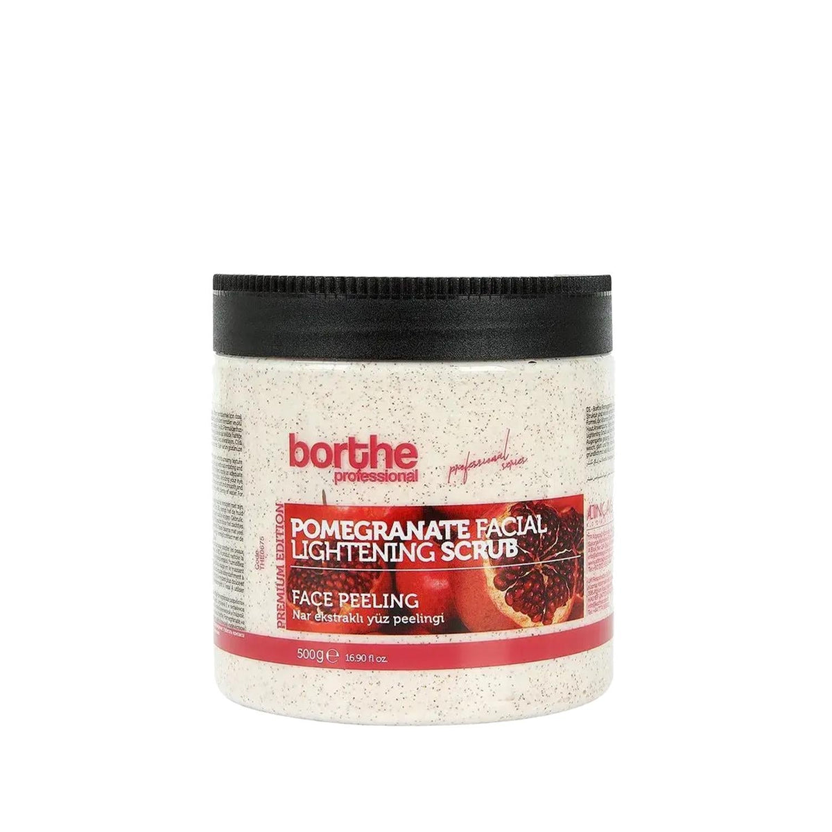 Borthe Professional Pomegranate Exfoliating Scrub for Hands and Face - 500g Natural Skincare by Beauty Care Bag