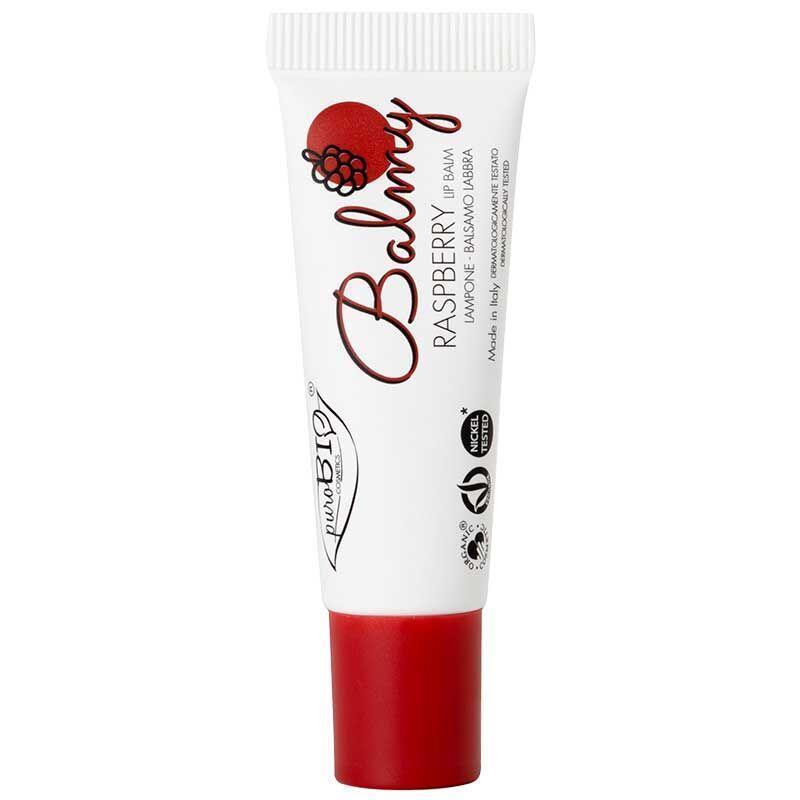 PuroBio Cosmetics organic raspberry lip balm with natural oils