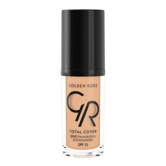 Golden Rose Total Cover 2 in 1 foundation and concealer, 12 Light Beige