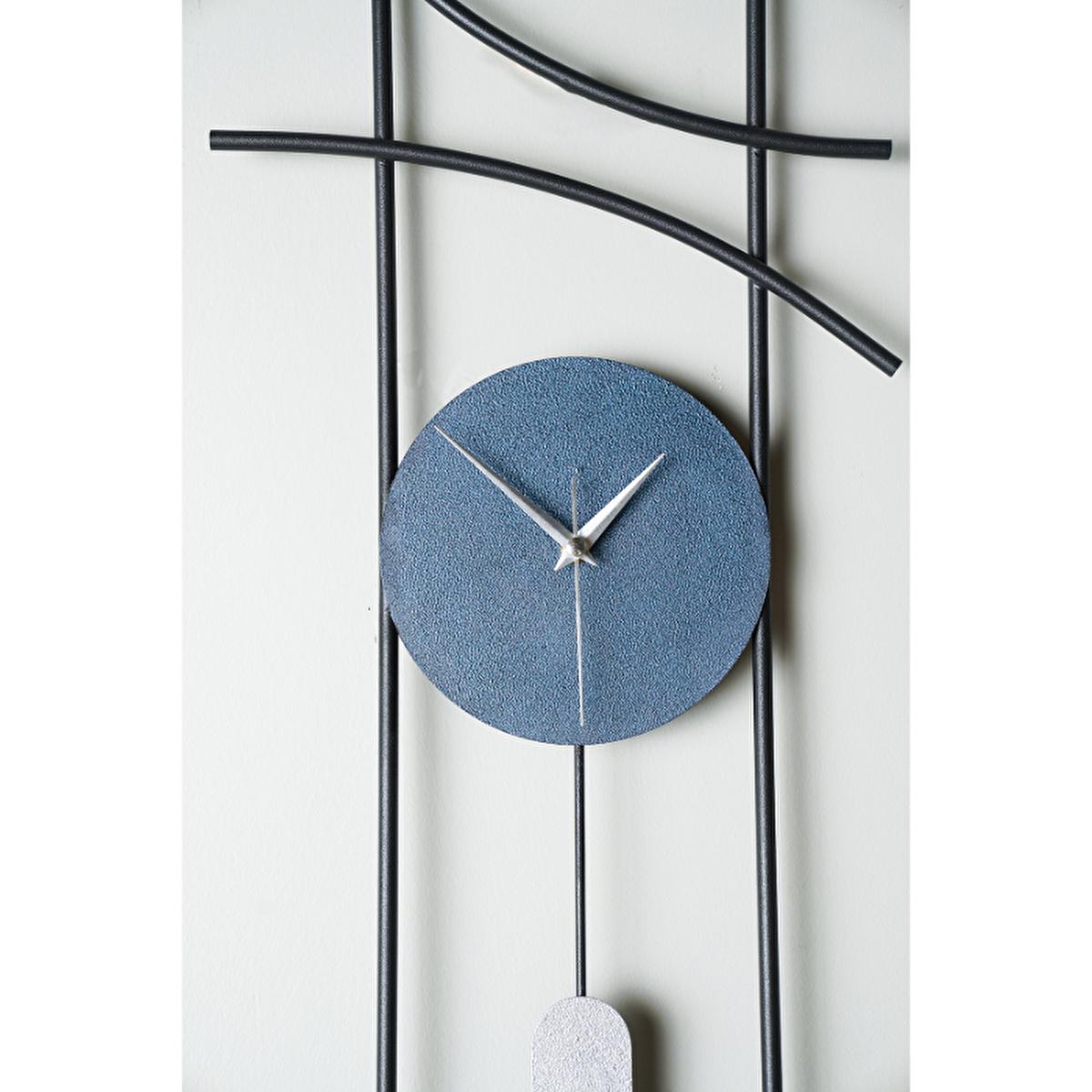 Muyika Ken: Large Metal Wall Clock - 29.5" Silent Modern Decorative Clock for Living Room, Bedroom - Hand Painted Accents by Beauty Care Bag