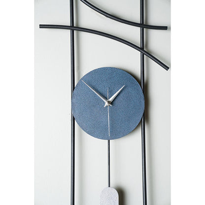Muyika Ken: Large Metal Wall Clock - 29.5" Silent Modern Decorative Clock for Living Room, Bedroom - Hand Painted Accents by Beauty Care Bag