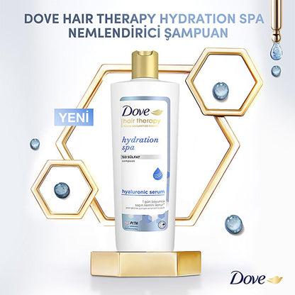 Dove Hair Therapy Hydration Spa Shampoo: Intense Moisture for Dry & Damaged Hair - Hyaluronic Acid, Deep Scalp Care, Stronger Hair by Beauty Care Bag
