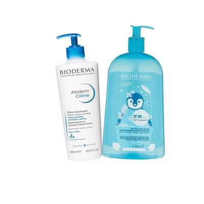 Bioderma Baby Skincare Set - Gentle Cleanser & Moisturizer for Sensitive Skin by Beauty Care Bag