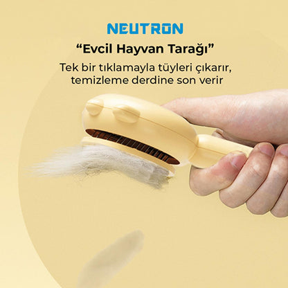 Neutron Pet Grooming Tool - Adjustable Comb for Cats & Dogs, Ergonomic Handle, Easy Hair Collection by Beauty Care Bag