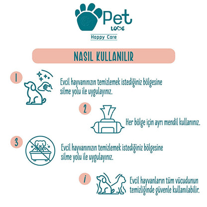 Pet Love Pet Grooming Wipes with 100% Natural Argan Oil - Convenient, Chemical-Free Cleaning for Pets by Beauty Care Bag