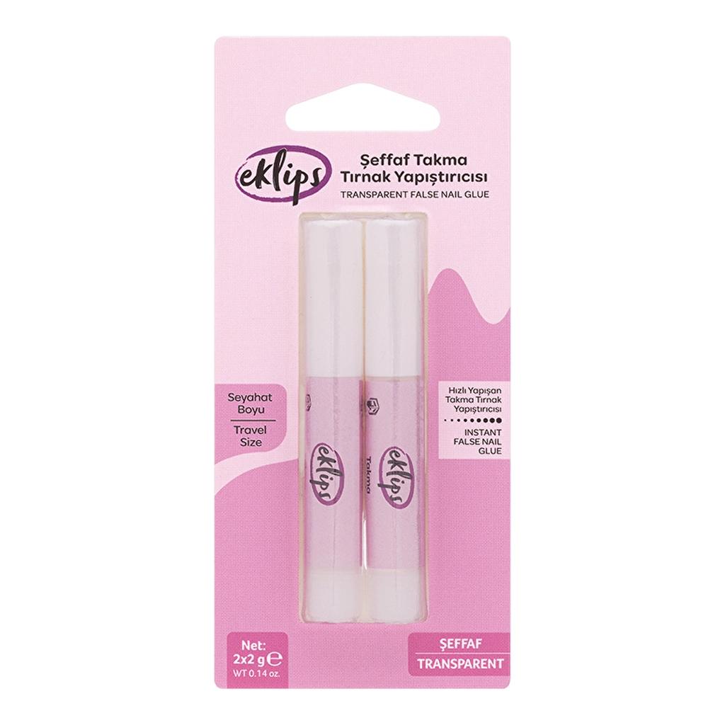 Eklips False Nail Glue Set for Secure Hold 2 x 2g by Beauty Care Bag