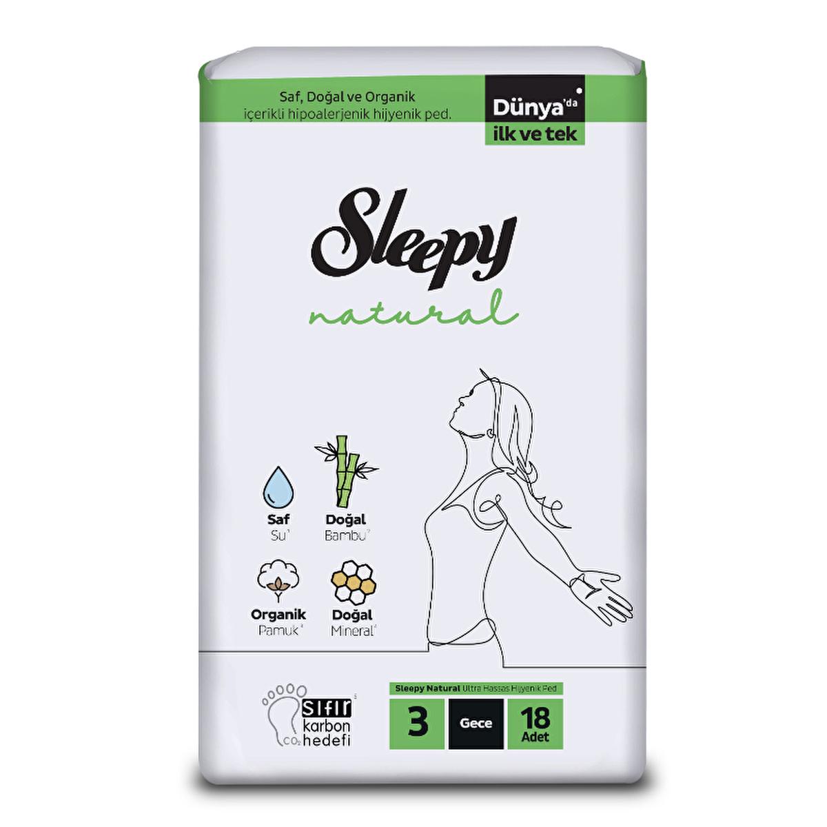 Sleepy Natural Eco-Friendly Hygienic Pads for Women - Comfort, Hygiene, and Sustainability - 18 Count by Beauty Care Bag