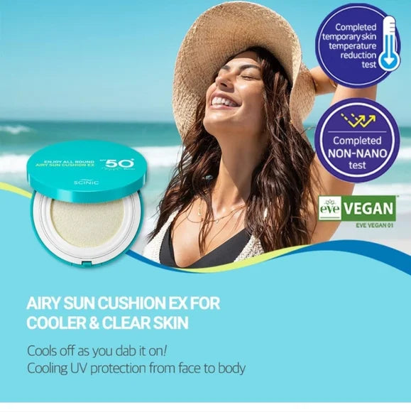 SCINIC Enjoy All Round Airy Sun Cushion SPF 50+ PA++++ by AsiaBeautyMall