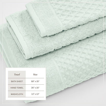 Cotton Diamond Waffle Weave Bath Towel Set - Grayson Collection by Great Bay Home