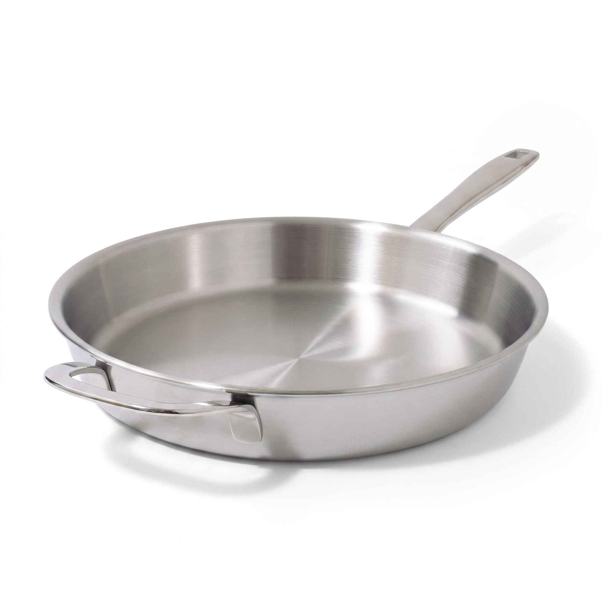 Alva stainless steel frying pan with helper handle
