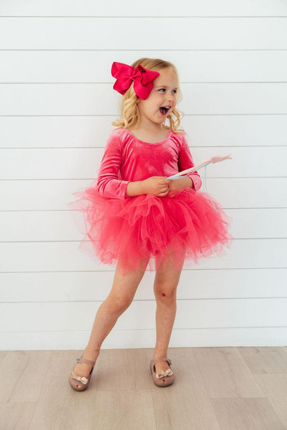 Magenta Velvet L/S Tutu LeotardTutu Leotard L/STorqelo.com