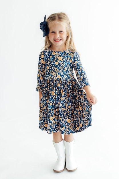 Marigold Moon 3/4 Sleeve Pocket Twirl DressTwirl Dress - 3/4 - PocketTorqelo.com