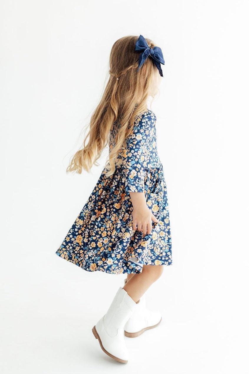 Marigold Moon 3/4 Sleeve Pocket Twirl DressTwirl Dress - 3/4 - PocketTorqelo.com