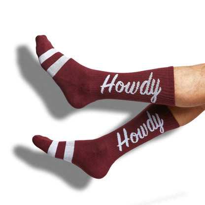 Maroon Howdy Casual SocksTeam ColorwaysTorqelo.com