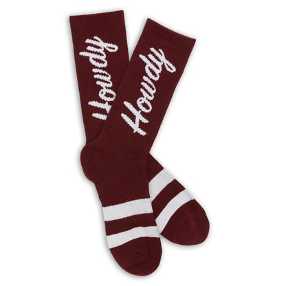 Maroon Howdy Casual SocksTeam ColorwaysTorqelo.com