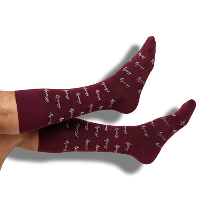 Maroon Howdy Dress SocksTeam ColorwaysTorqelo.com