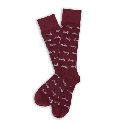 Maroon Howdy Dress SocksTeam ColorwaysTorqelo.com