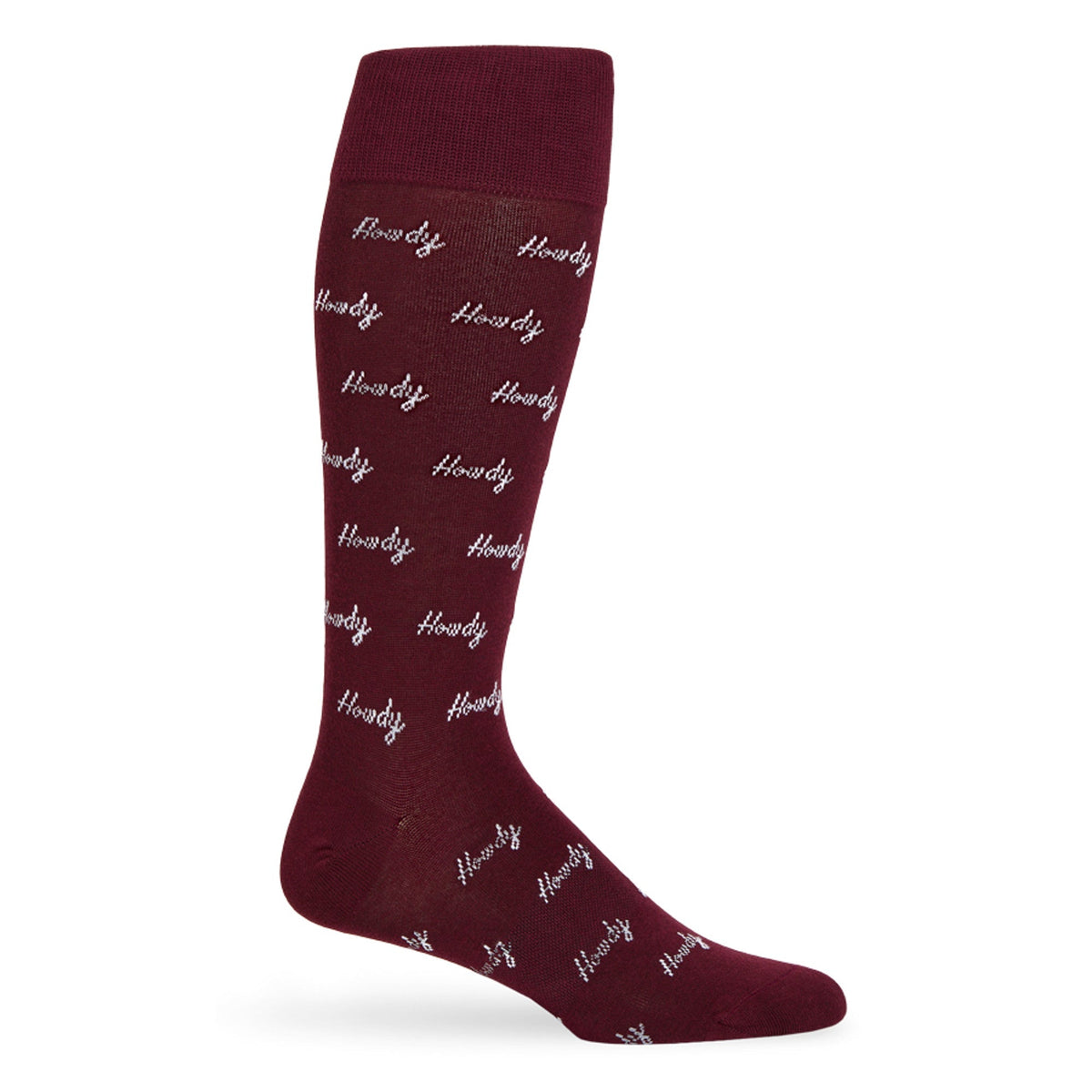 Maroon Howdy Dress SocksTeam ColorwaysTorqelo.com